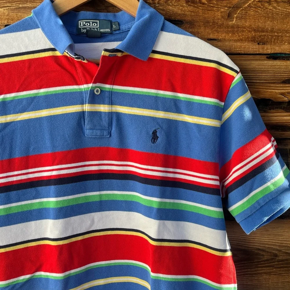 POLO BY RALPH LAUREN | Multicolor Striped Polo Shirt L